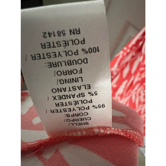 🔵 London Times Red and White Ruffle Sleeve Dress Size 20W NWT - Picture 11 of 11